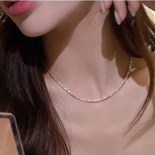 シルバー ネックレス シルバー ネックレス 繊細な煌めき ツイストチェーン