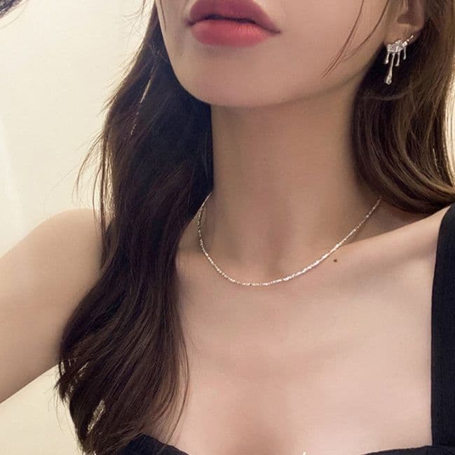 シルバー ネックレス シルバー ネックレス 繊細な煌めき ツイストチェーン