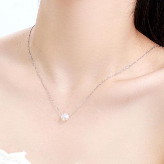 シルバー ネックレス シルバー ネックレス 輝きの一粒 宝石ペンダント