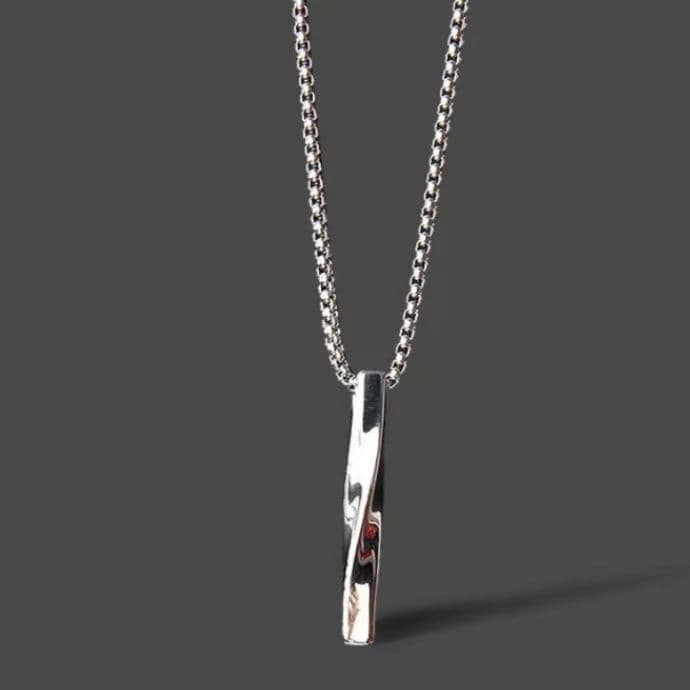 シルバー ネックレス ツイストバーペンダント