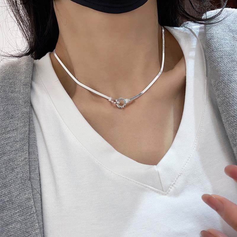 シルバー ネックレス シンプル パンテールチェーン 華奢二重ネックレス