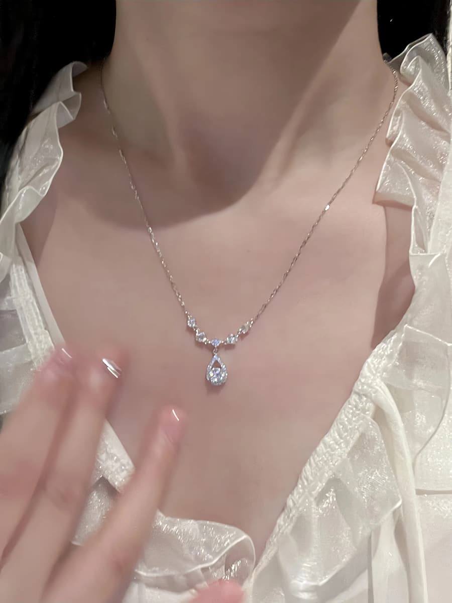 シルバー ネックレス シルバー ネックレス しずく煌めき ペンダント