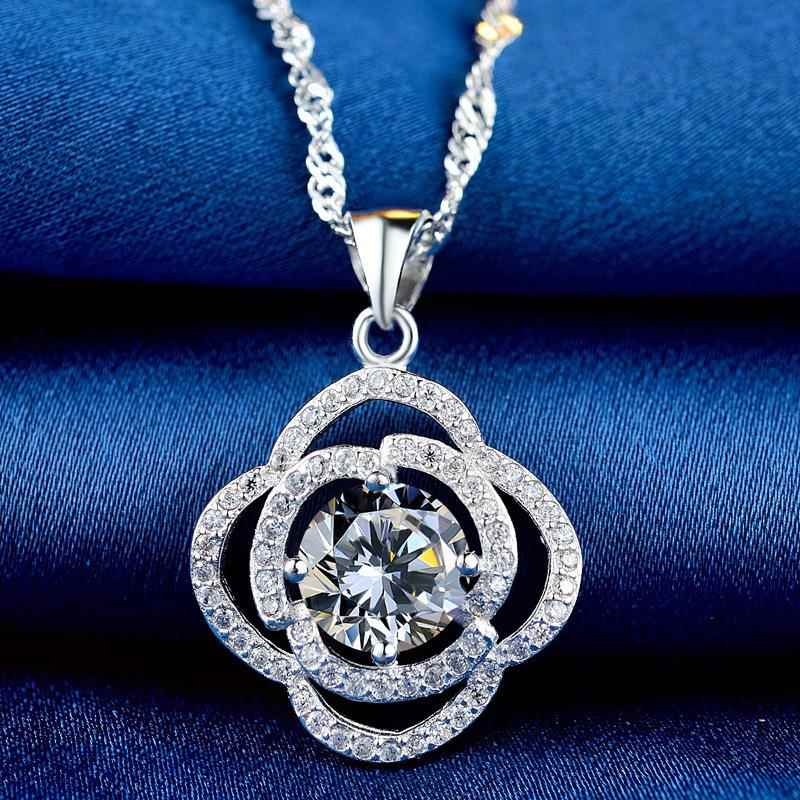 シルバー ネックレス シルバー ネックレス 花咲く宝石 薔薇モチーフペンダント