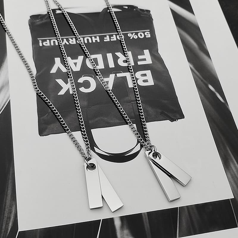 シルバー ネックレス シルバー ネックレス 細長プレート ミニマルペンダント