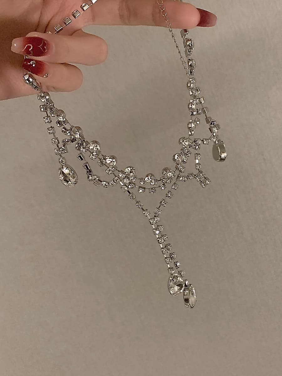 シルバー ネックレス シルバー ネックレス 煌めき雫のしずくチョーカー