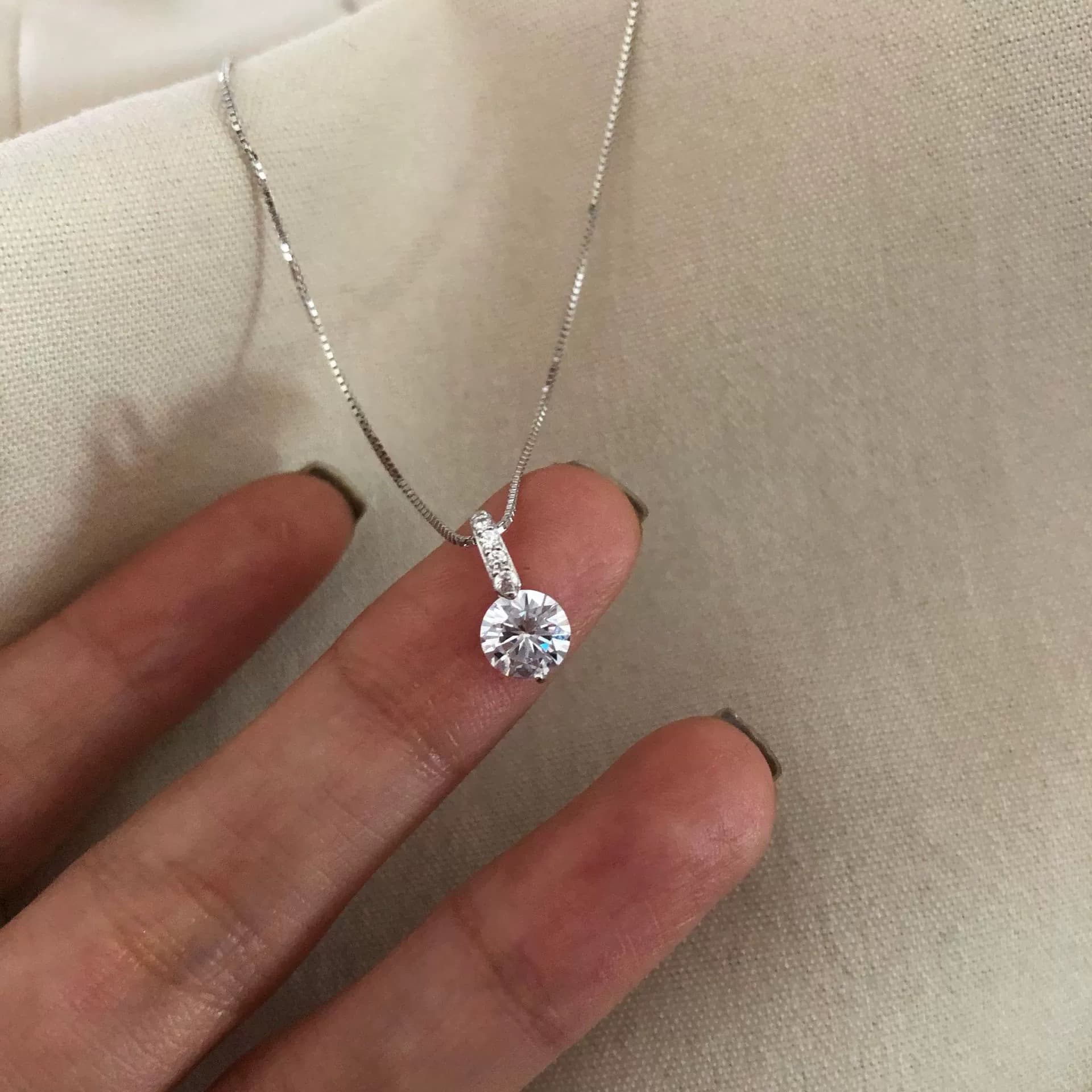 シルバー ネックレス シルバー ネックレス 輝きの一粒 石留めペンダント