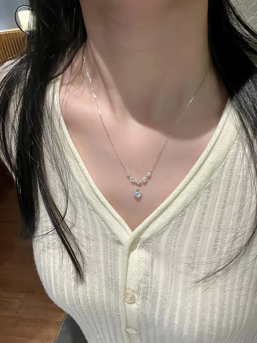 シルバー ネックレス シルバー ネックレス しずく煌めき ペンダント
