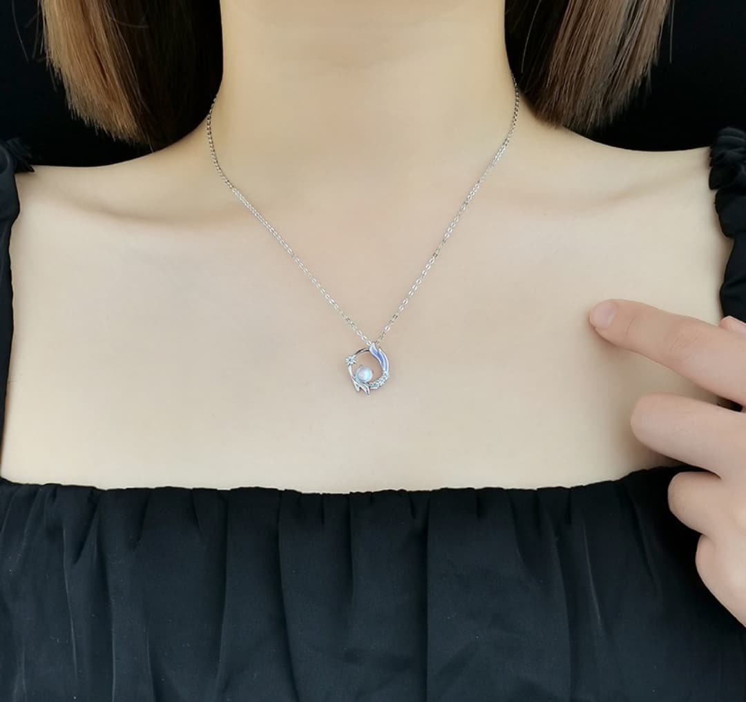 シルバー ネックレス シルバー ネックレス 月の雫 パールペンダント