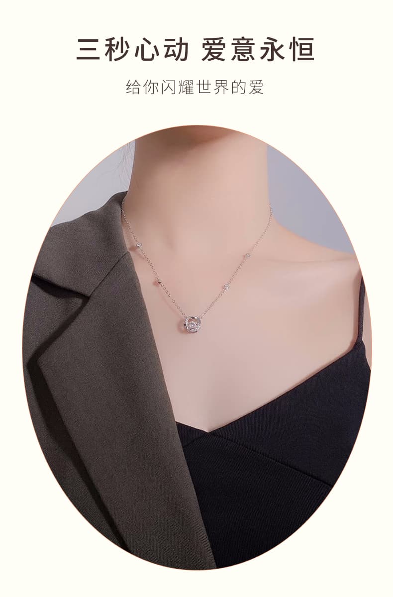 シルバー ネックレス 煌めき渦巻きネックレス