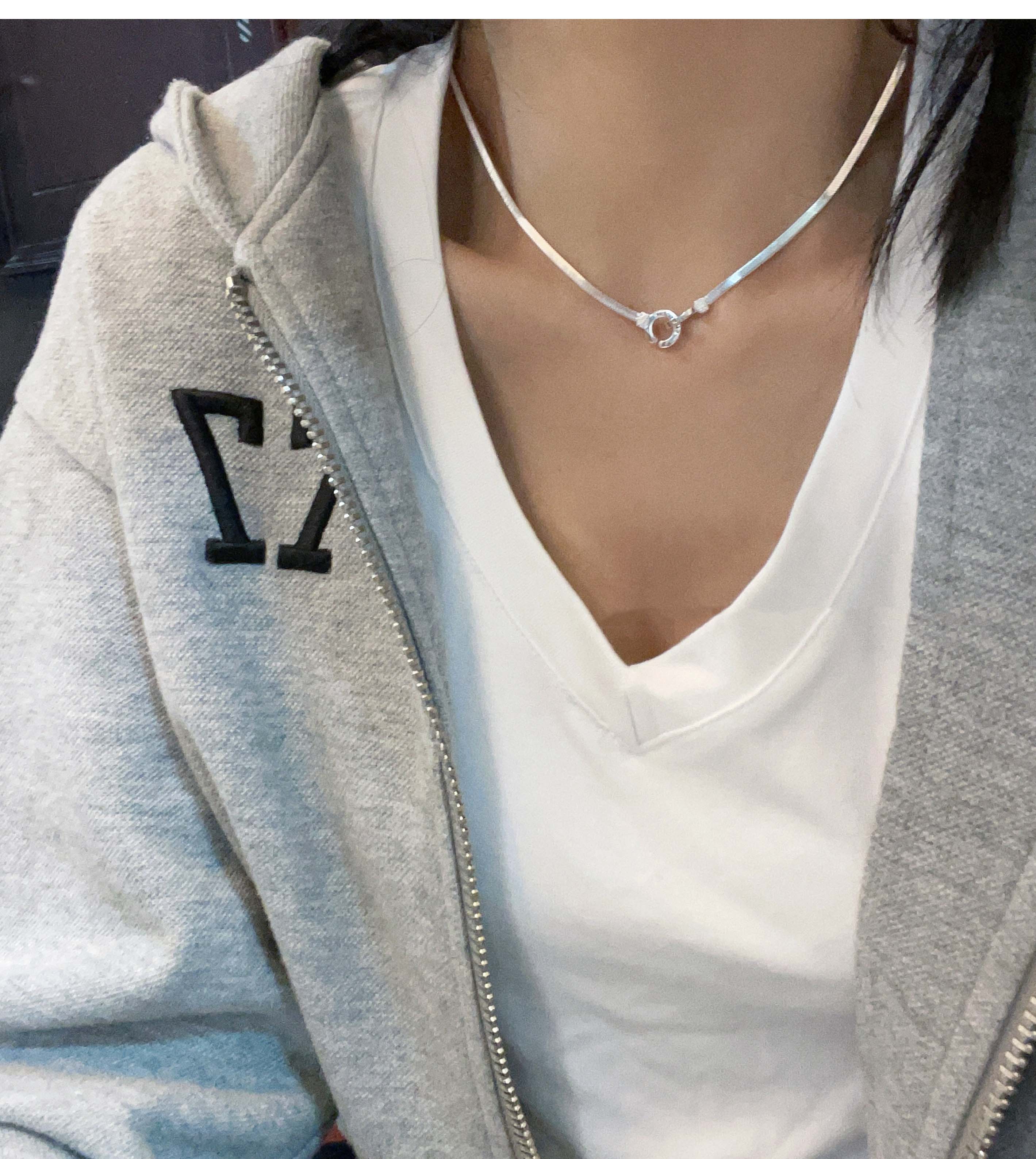 シルバー ネックレス シンプル パンテールチェーン 華奢二重ネックレス