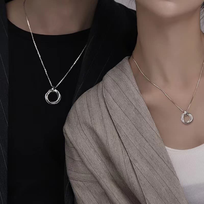 シルバー ネックレス 三輪結び 永遠のペンダント ペアネックレス