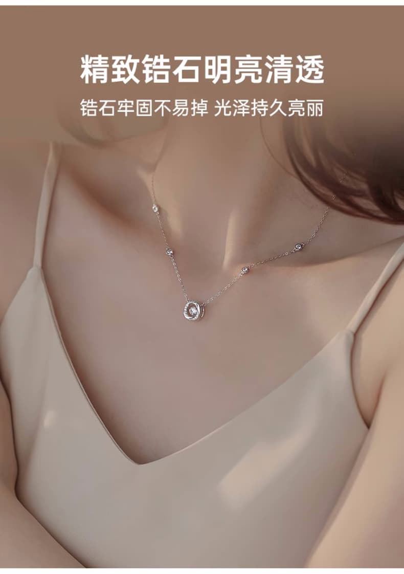 シルバー ネックレス 煌めき渦巻きネックレス