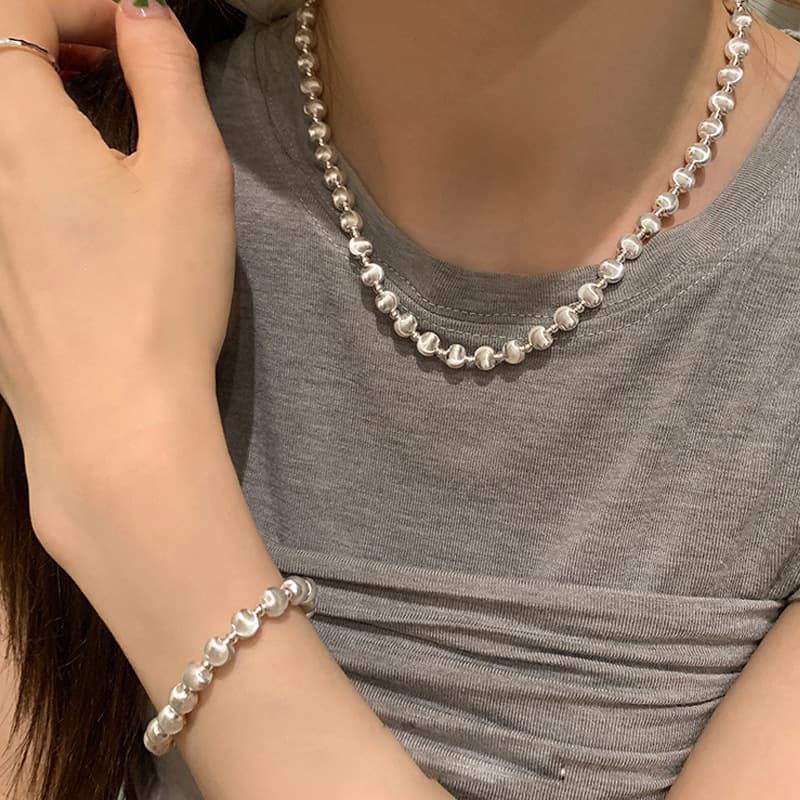 シルバー ネックレス 丸珠連なり ネックレス
