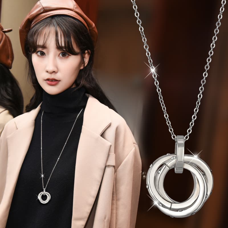 シルバー ネックレス シルバー ネックレス 二重輪の絆 ペンダント ペア
