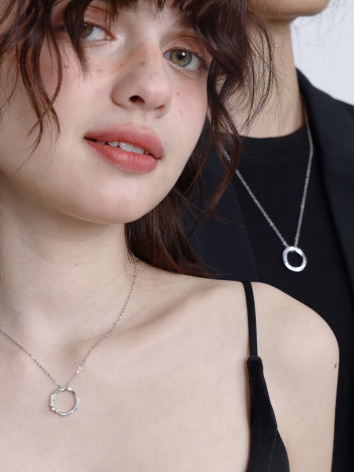 シルバー ネックレス シルバー ネックレス 輪廻の絆 ツインサークルペンダント  ペア