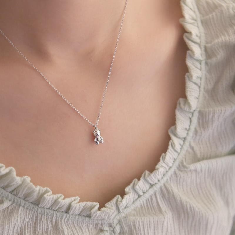 シルバー ネックレス シルバー ネックレス 小さなくま モチーフ ペンダント