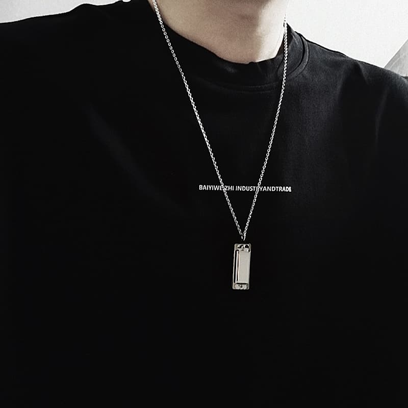 シルバー ネックレス シルバー ネックレス 長方形プレート ミニマルペンダント