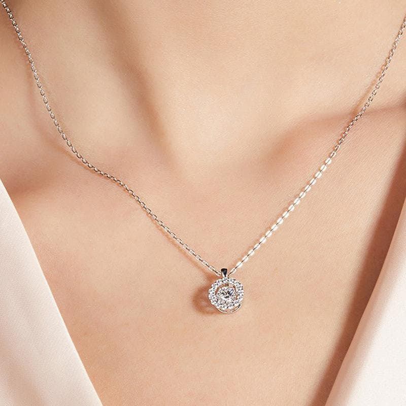 シルバー ネックレス シルバー ネックレス 輝き舞う円環ダイヤモンドペンダント