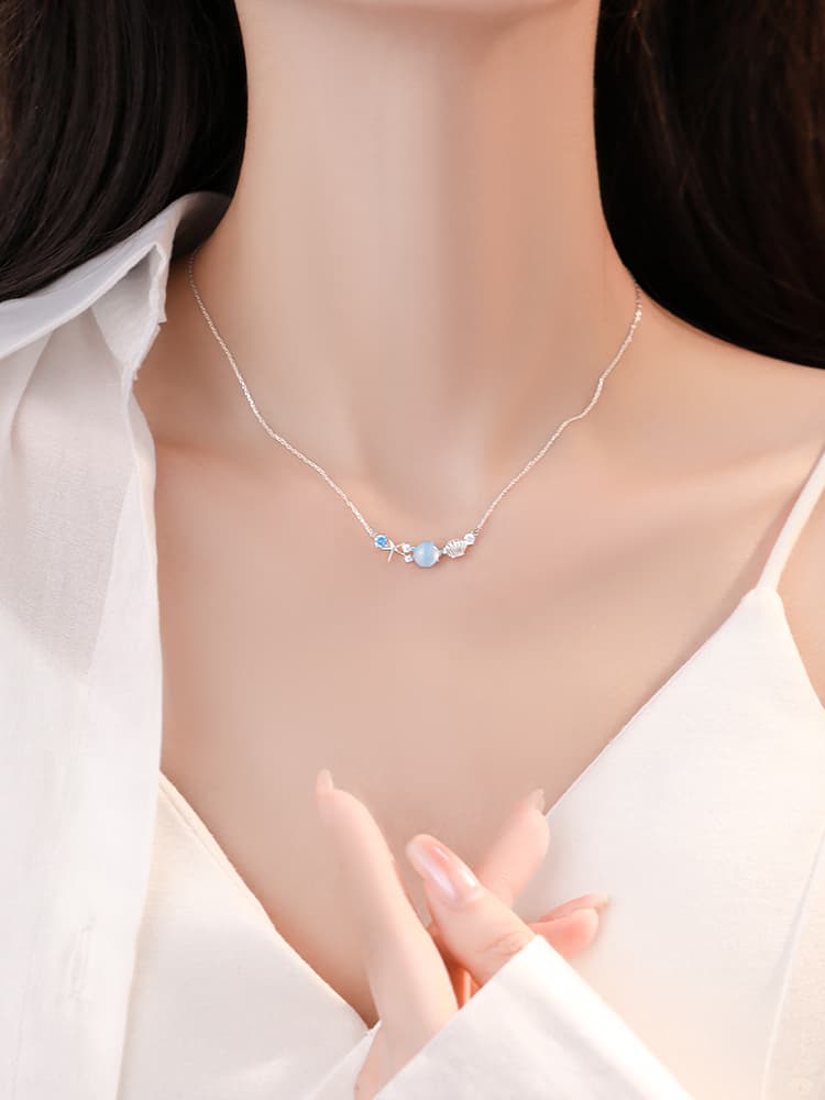 シルバー ネックレス シルバー ネックレス 天然石のしずく ペンダント