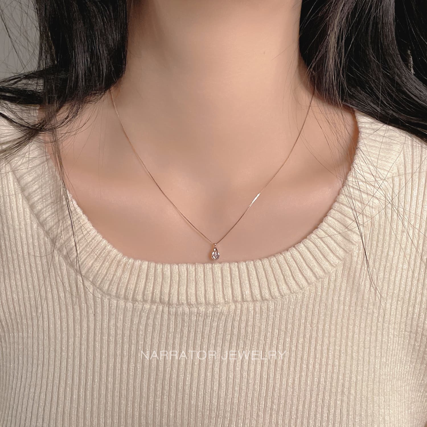シルバー ネックレス シルバー ネックレス しずく型 輝石 ペンダント