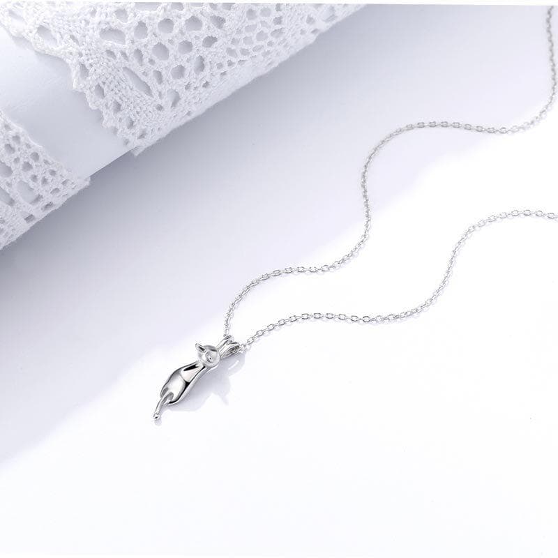 シルバー ネックレス シルバー ネックレス 小ねこのシルエット ペンダント