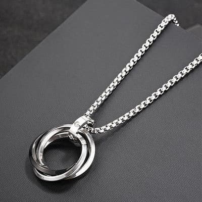 シルバー ネックレス シルバー ネックレス 永遠の絆 二重リングペンダント