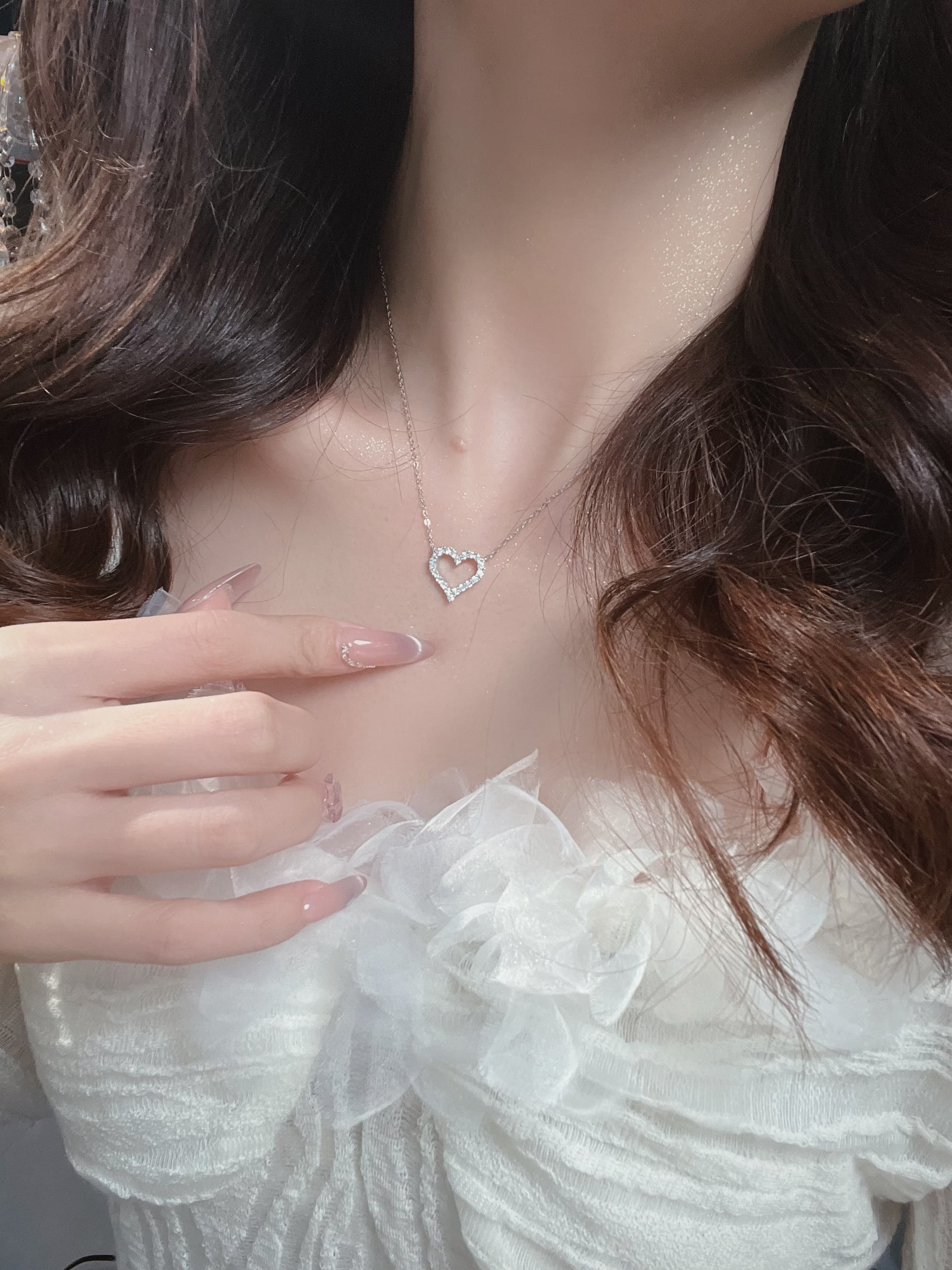 シルバー ネックレス シルバー ネックレス 煌めくハートの贈り物